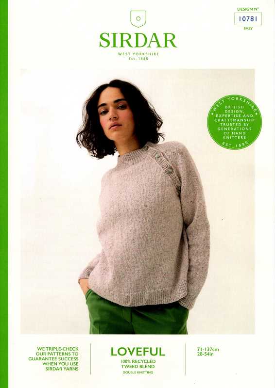 Knitting Pattern - Sirdar 10781 - Loveful DK - Ladies Sweater